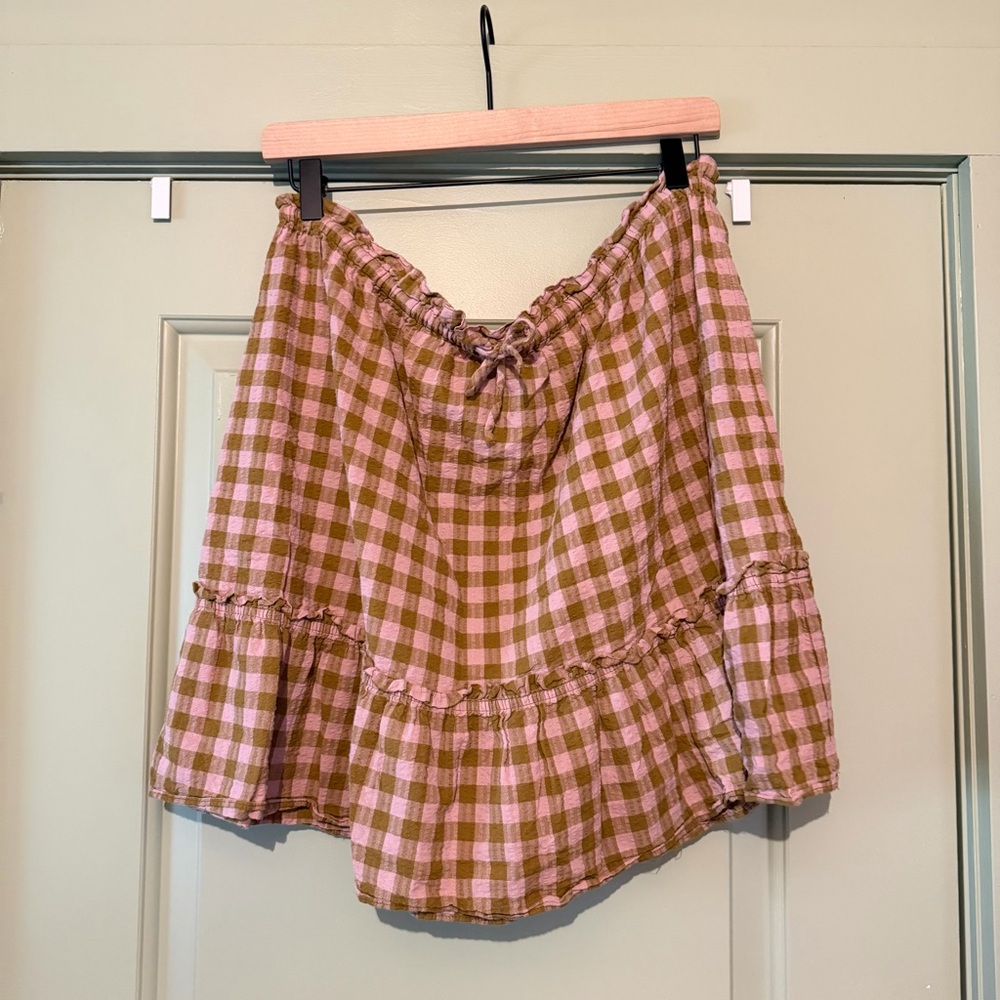 Madewell Plaid Brown and Pink Women's Skirt